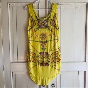 Free People Hot To Trot Tank tunic beaded top beach cover